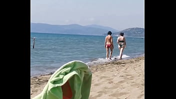 Big Cumshot On Beach Handjob