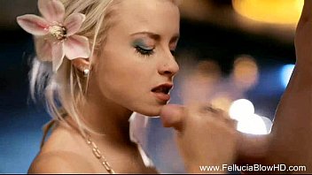 Blonde Jizzed Babe Sucking