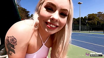 Shannon Stunning Blonde Teenage Playing Tenis And Flashing Tits