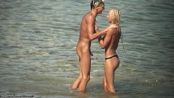 Check Out Gorgeous Blonde Nudist Having Some Fun Amateur Beach Voyeur