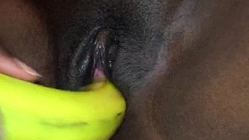 Girl Masturbating With Banana