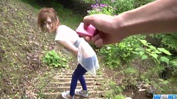 Uncensored Japanese Pussy Playing With Vibrator Outdoors