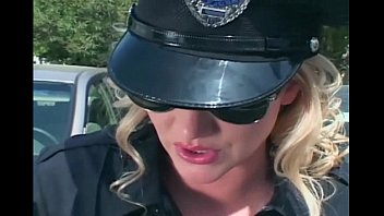Pretty Female Cop In Uniform And Latex Gloves Fucking A Guy