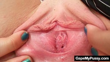 Gaping Pussy After Spreading A Tight Cunt