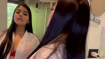 Horny Latina Brunette Masturbates Pussy In Bathroom