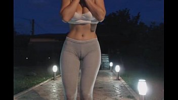 Fitness Freak With Monster Tits Masturbates Outdoors