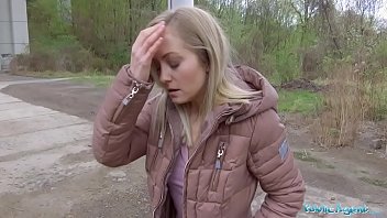 Slutty Russian Girl Takes Cash For Blowjob In Public Place