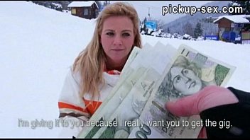 Busty Nathaly Teges Flashes In The Cold And Convinced To Fuck For Cash