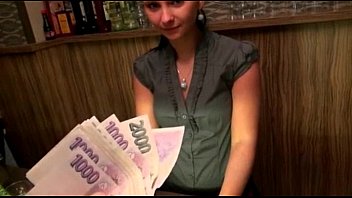 Tight Amateur Brunette Barmaid All Holes Fucked For Cash