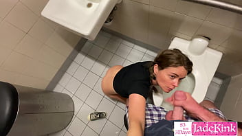 Blonde Gets Fucked Doggystyle In A Public Washroom