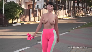Big Tits Milf With Shaved Pussy Loves Public Nude Sunbathing