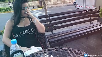 Sexy Angel Flashing In The Street & Playing With An Anal Toy