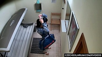 Long-Legged Czech Vixen Masturbates In Public Solarium