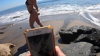 Girl With Big Naturals Fucking On Beach