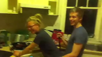 Cook Assfucks Tight Brunette In His Kitchen!!