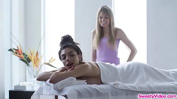 Lesbian Masseuse Gets Her Client Horny