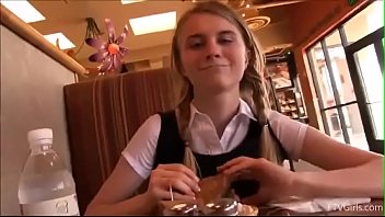 Smashing Teen Blonde Flashes Her Small Tits