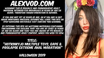 Hotkinkyjo Multiples Jouets, Gape Et Prolapsus Marathon Anal Extrême Sur Halloween 2019