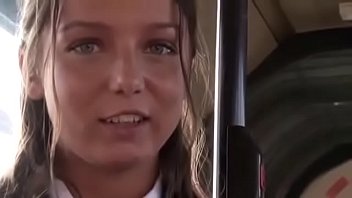 Bitchy Blondie Strips Naked For Sex In The Bus