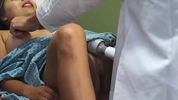 Busty Patient Getting Her Tits Rubbed Pussy Stimulated With Vibrator By Doctor And Nurse At The Surgery