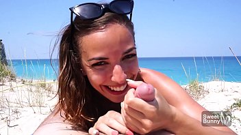 Beach Babe Gets Mouthfull Of Cum