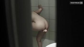 Blonde Slut Rides A Dildo After Her Bath