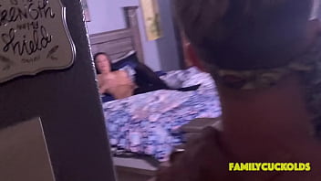 Stepmom Fucking With Step-Son While Her Cuckold Husband Looks At Them