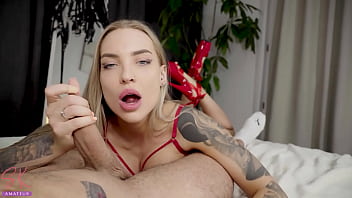 Horny Hunk Gives Tattooed Latina A Big Mouthful Of Hard Dick