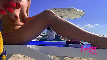 Micro Bikini At Public Beach