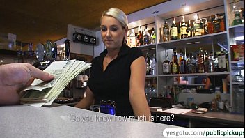 Beautifull Brunette Hitting On Bartender