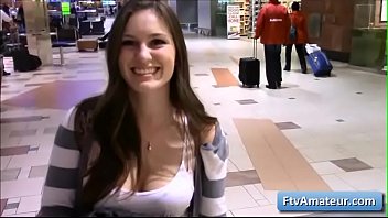 Brunette Flashes Wicked Big Tits Outdoors In Public