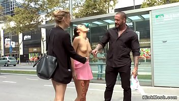 Beautifull Hot And Sexy Slave Walked Naked With Her Perky Tits On Public Streets And Disgraced