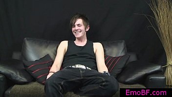 Black Haired Emo Twink Janking His Cock
