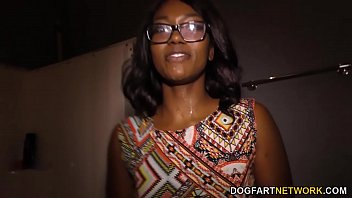 Ebony Gloryhole Slut Draining Cocks