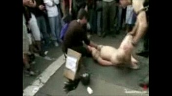 Gay bondage in public