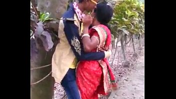 Indian couple kiss
