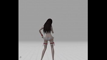 Anime girl stripping