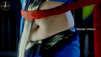 Blue saree navel