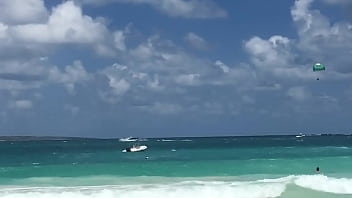 Beach walk topless