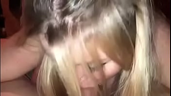 Blonde gives blow job