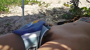 Wife naked on the beach