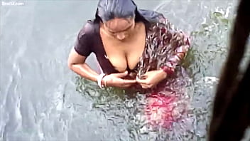 Indian nude open bath