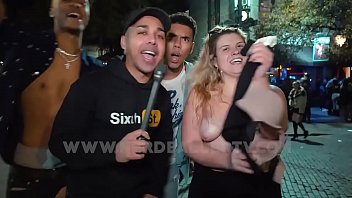 Big boobs public