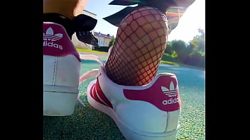 Adidas sneakers with socks