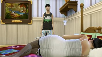 Mom and son share the same bed