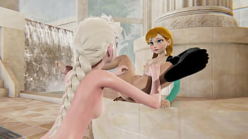 Lesbienne gelée - Elsa x Anna - Porno 3D