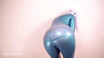 Latex catsuit model