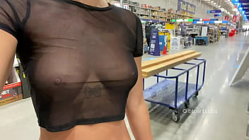 Shopping in see through clothes