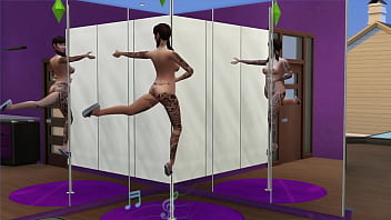 Naked pole dancer