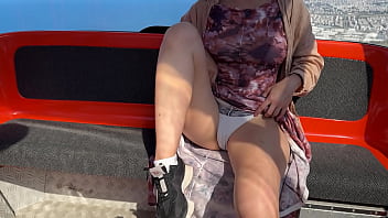 Wife flashing in car